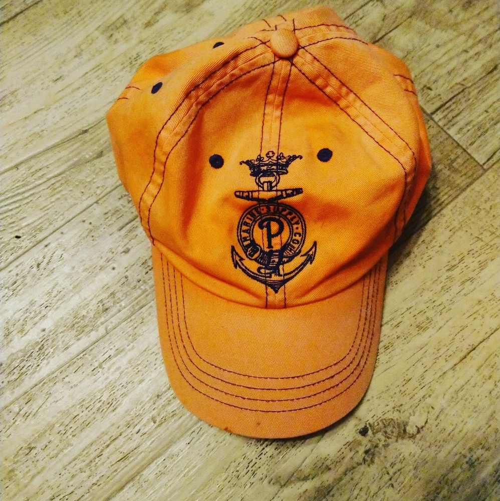 Orange Ralph Lauren polo hat marine anchor